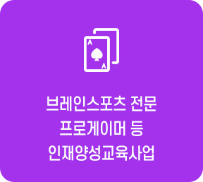 브레인스포츠 전문 프로게이머 등 인재양성교육사업